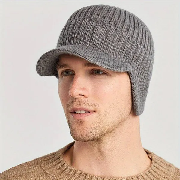 Grey_S_Wool_Winter_Beanie_Earflaps_Baseball_Cap_With_Warmer_Outdoor_Fleece_Hat_With_Visor