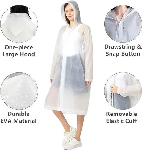 White_Reusable_Rain_Pancho_Traveling,_Washable_Drawstring_Button_Down_Waterproof_Rainwear_Hooded_Coat