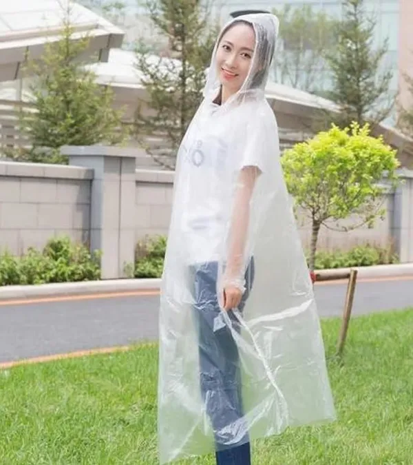 White_Reusable_Rain_Pancho_Traveling,_Washable_Drawstring_Button_Down_Waterproof_Rainwear_Hooded_Coat