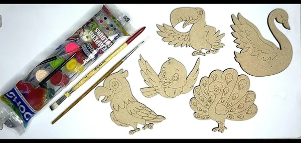 DIY_Home_Decoration_Birds_MDF_Board,_Pre-Marked_Wall_Art,_Painting,_Kids_Projects,_Home_Decoration,_Brown_Colored