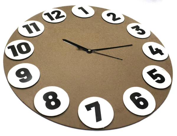 DIY_Clock_Kit_For_Art_And_Craft_Science_Project_Home_Decoration_Clock_Machine,_MDF_Board_Size_30_cm_diameter,__2mm_Thick,_1_clock_machine,_12_board_5_cm_diameter_with_number_stickers._