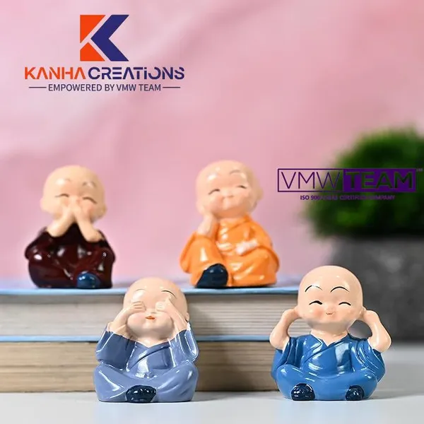 Multicolor_Resin_Mini_Buddha_Monk_Figurines_(Set_Of_4)