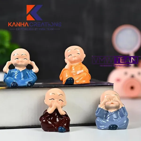 Multicolor_Resin_Mini_Buddha_Monk_Figurines_(Set_Of_4)