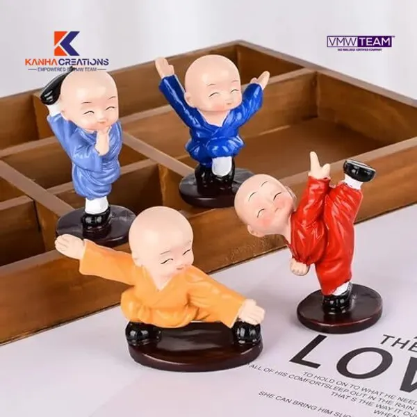 Multicolor_Baby_Monk_Kung-Fu_Buddha_Set_Of_4_Statue