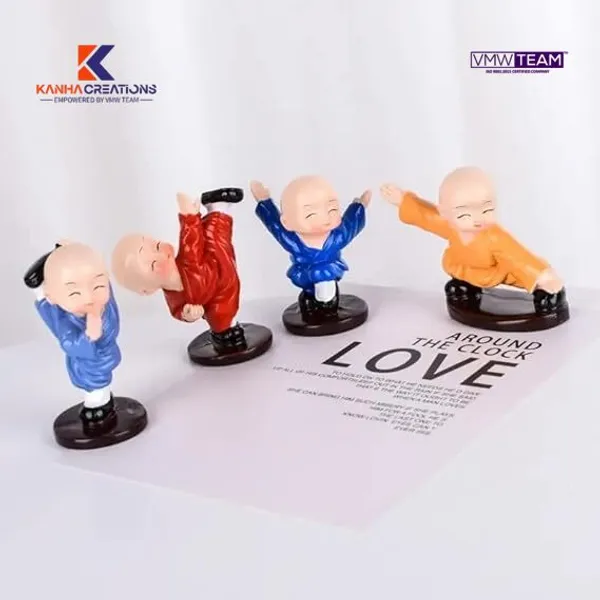 Multicolor_Baby_Monk_Kung-Fu_Buddha_Set_Of_4_Statue