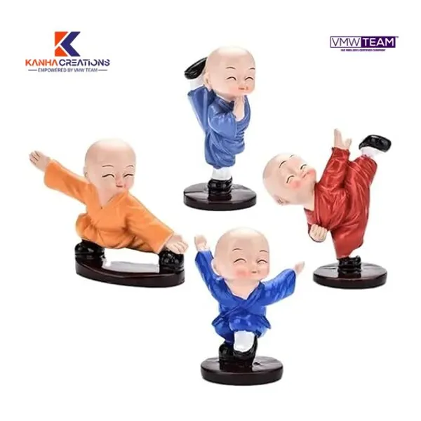 Multicolor_Baby_Monk_Kung-Fu_Buddha_Set_Of_4_Statue
