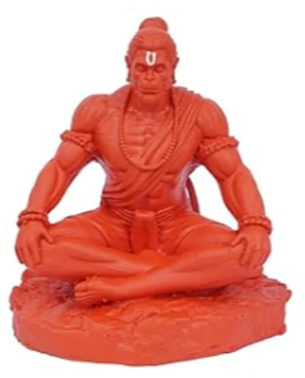 Red_Hanuman_Ji_Resin_Idol_In_Meditation_Pose