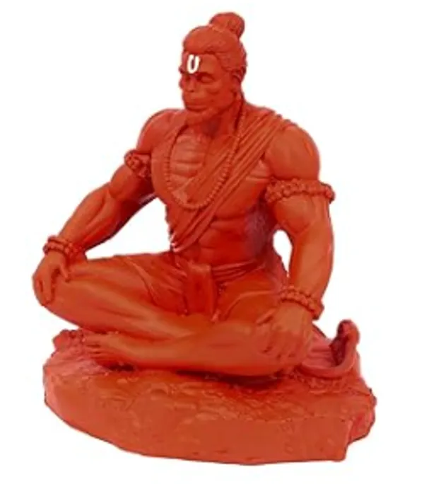 Red_Hanuman_Ji_Resin_Idol_In_Meditation_Pose