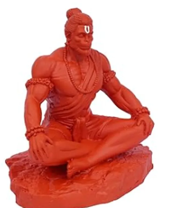 Red_Hanuman_Ji_Resin_Idol_In_Meditation_Pose
