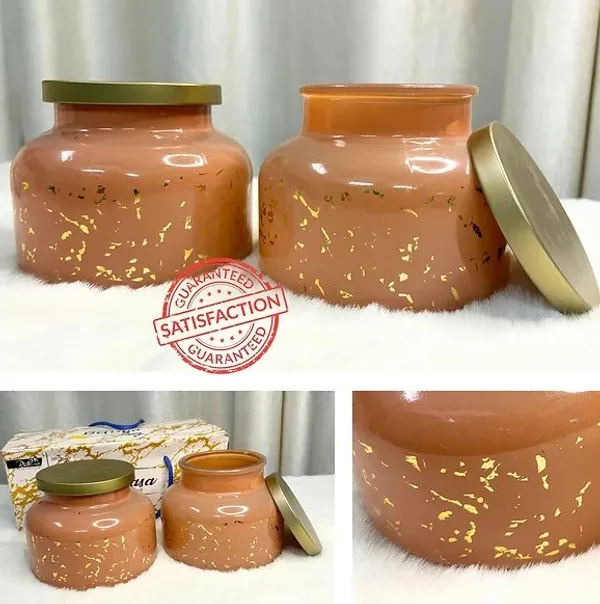 Peach_Luxury_Peach_&_Golden_Dew_Glass_Jars_(Set_Of_2)