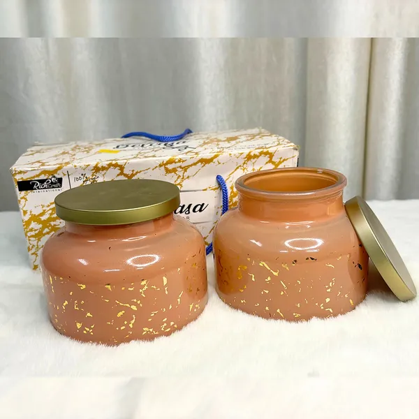 Peach_Luxury_Peach_&_Golden_Dew_Glass_Jars_(Set_Of_2)