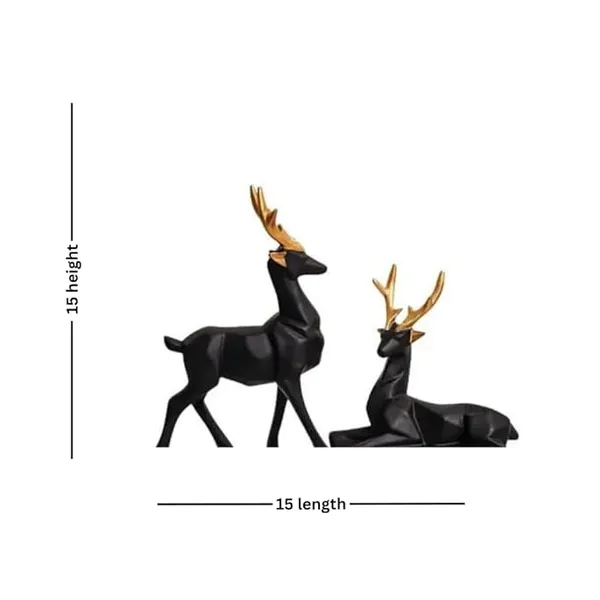 Black_Polyresin_Gold_Plated_Standing_&_Sitting_Deer_Showpieces