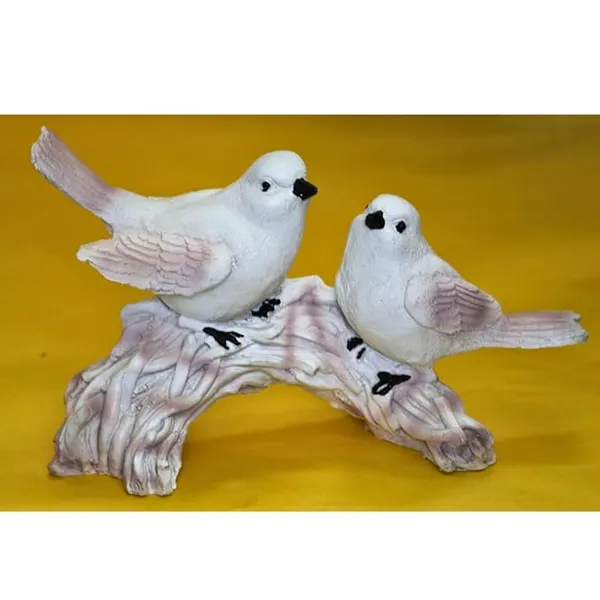 White_Polyresin_Love_Birds_Sitting_On_Branch_Statue