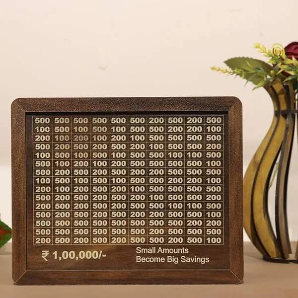 Brown_Smart_Savings_Box_|_₹1,00,000_Challenge_Piggy_Bank