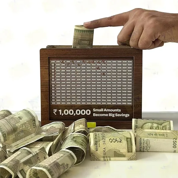 Brown_Smart_Savings_Box_|_₹1,00,000_Challenge_Piggy_Bank
