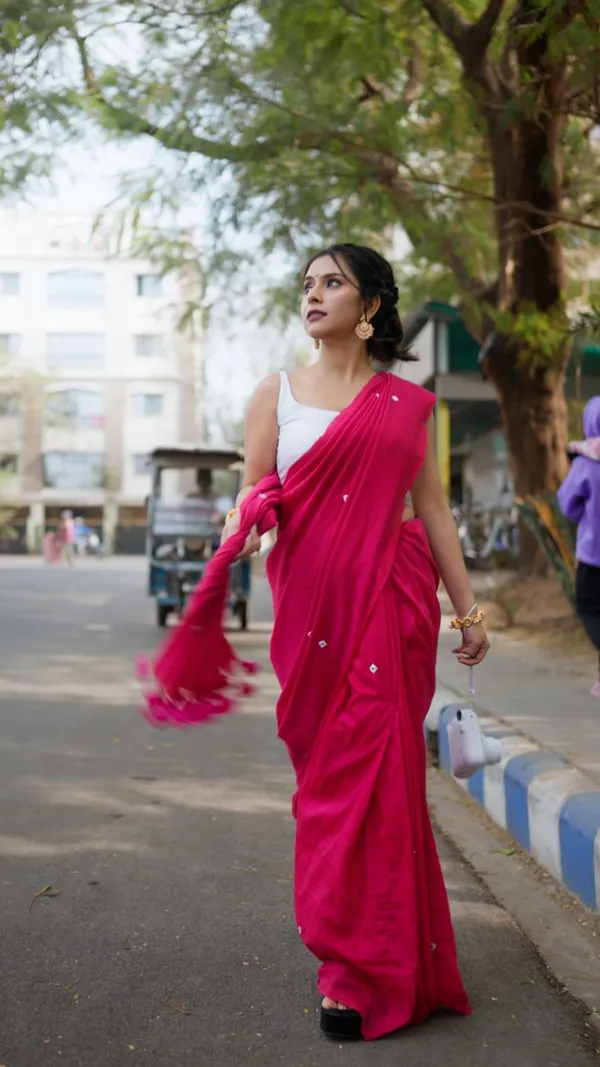 Rani_Pink_Premium_Khadi_Cotton_Solid_Saree_For_Women