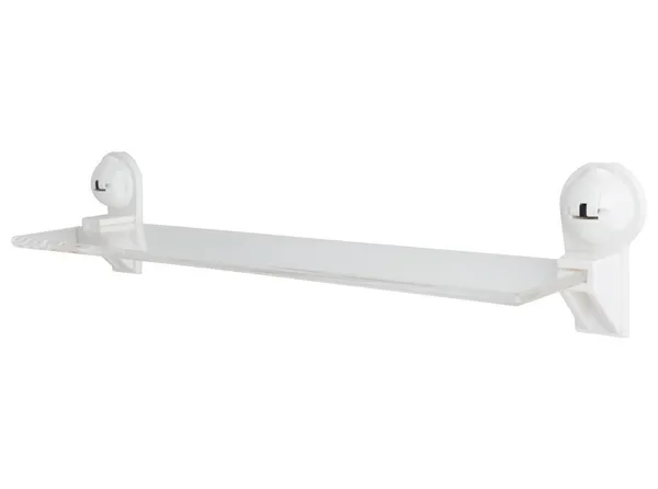 White_ABS_Acrylic_No_Drill_Wall_Mount_Rectangular_Waterproof_Clear_Shelf_With_Powerful_Suction_Cup