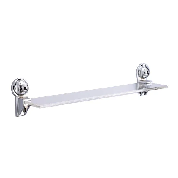 Silver_ABS_Acrylic_No_Drill_Wall_Mount_Rectangular_Waterproof_Clear_Shelf_With_Powerful_Suction_Cup