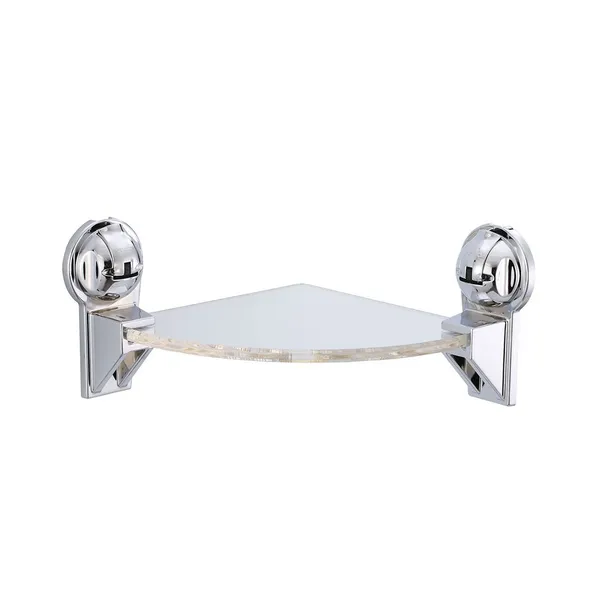 Silver_ABS_Acrylic_Triangular_Corner_Shower_Wall_Mount_Clear_Shelf_With_No_Drill_Powerful_Suction_Cup