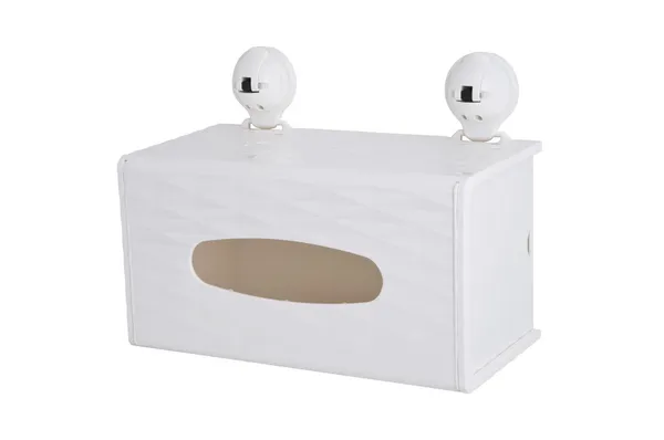 White_ABS_Plastic_No_Drill_Wall_Mounted_Rectangular_Tissue_Box_Holder_Container_With_Powerful_Suction_Cup_Mount
