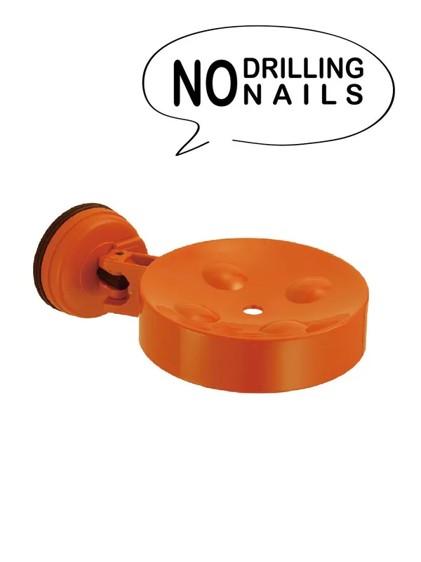 Orange_ABS_Plastic_Round_Soap_Holder