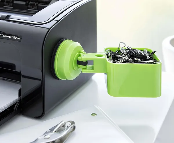 FECA_FE-T1006_No_Drill_Mountable_Catch_All_Holder_for_Keys,_Office_Supplies,_Tumbler,_Small_Plant_Organizer_with_Powerful_Suction_Cup_Mount,_Green
