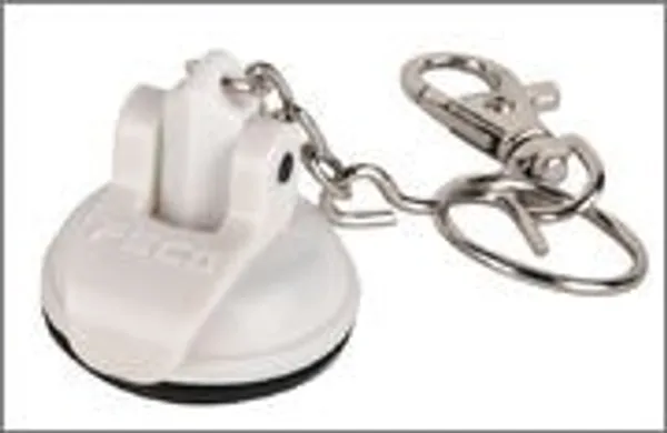 White_ABS_Stainless_Steel_Key_Ring