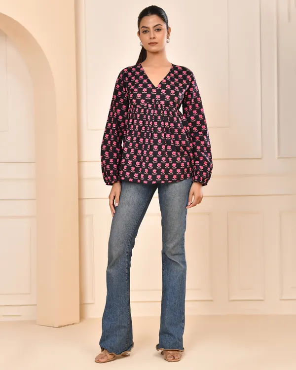 Floral_Print_V-Neck_Cotton_Top