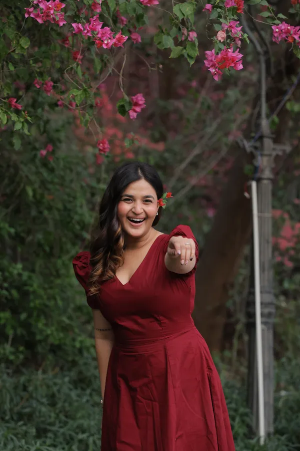 Maroon_V-Neck_Dress