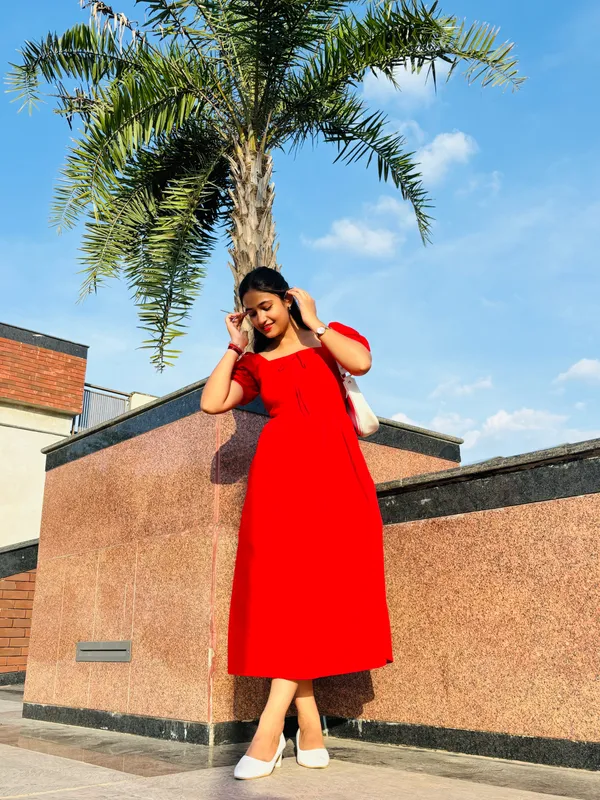 Tie-Up_Fit_&_Flare_Midi_Dress_with_Puff_Sleeves
