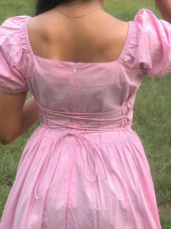 Blush_Pink_Puff_Sleeve_Midi_Dress