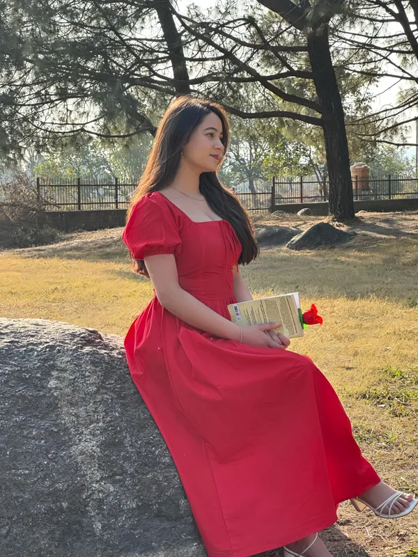 Red_Tie-Up_Fit_&_Flare_Puff_Sleeves_Dress