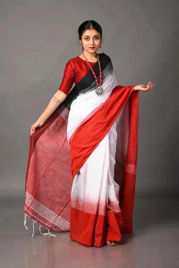 R Boutique Red White Pure Handloom Khadi Cotton Saree For Women Price in India Buy R Boutique Red White Pure Handloom Khadi Cotton Saree For Women online at undefined