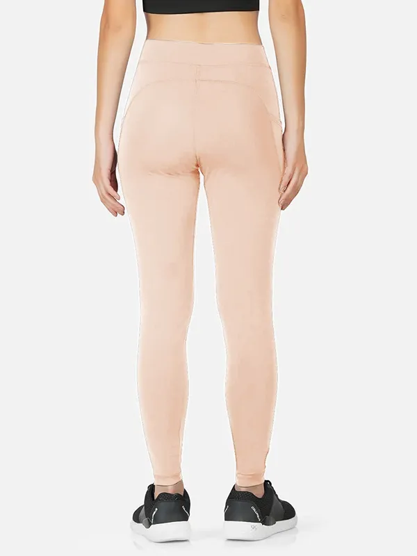 Nude_Women_Sports_Leggings/Joggers_Ankle_Length_With_2_Side_Pockets_4_Way_Stretchable_Tights_High_Waist_Yoga_Pants_Nude