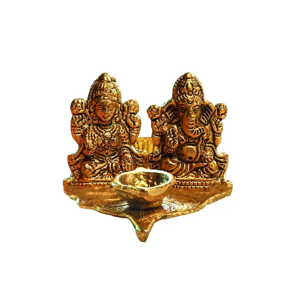 Golden_Metal_Laxmi,_Ganesh_With_Diya_For_Home_Temple_Decoration