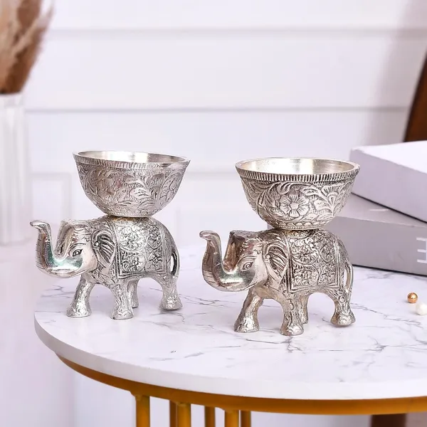 Silver_Metal_Elephant_Urli_And_Dry_Fruit_Bowl_Showpiece_Utility_Home_Decor_For_Floating_Flowers,Candle_Lamps,Temple_Room