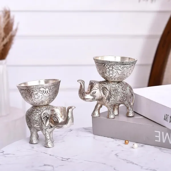 Silver_Metal_Elephant_Urli_And_Dry_Fruit_Bowl_Showpiece_Utility_Home_Decor_For_Floating_Flowers,Candle_Lamps,Temple_Room