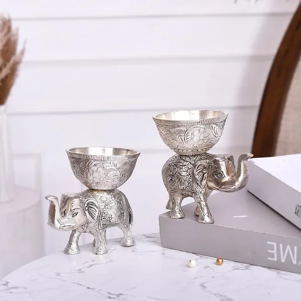 Silver_Metal_Elephant_Urli_And_Dry_Fruit_Bowl_Showpiece_Utility_Home_Decor_For_Floating_Flowers,Candle_Lamps,Temple_Room