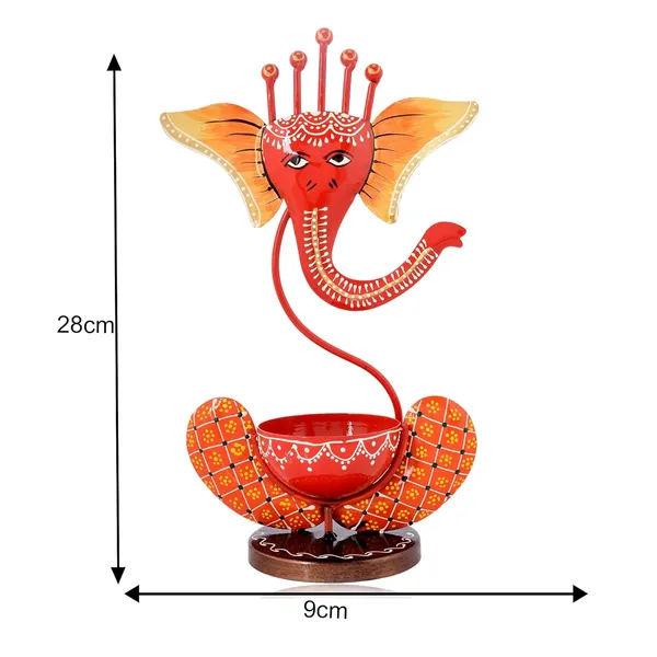 Orange_Metal_Ganesh_T_Lite_Hand_Painted_For_Table_Top_Decor_Decorative_Showpiece_For_Home|Office|Gift_Item
