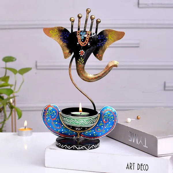 Black_Metal_Ganesh_T_Lite_Hand_Painted_For_Table_Top_Decor_Decorative_Showpiece_For_Home|Office|Gift_Item
