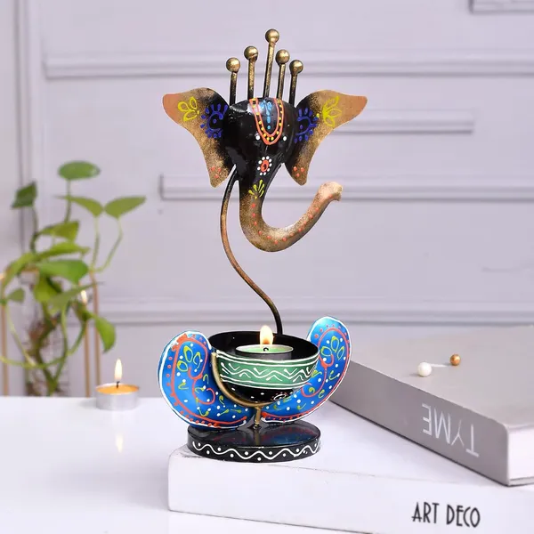 Black_Metal_Ganesh_T_Lite_Hand_Painted_For_Table_Top_Decor_Decorative_Showpiece_For_Home|Office|Gift_Item