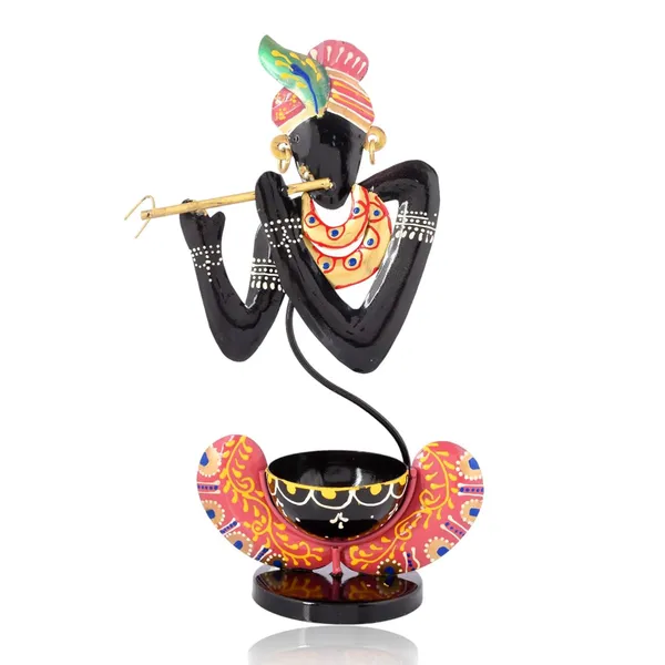 Black_Metal_Murli_Krishna_T_Lite_Hand_Painted_For_Table_Top_Decorative_Showpiece_For_Home