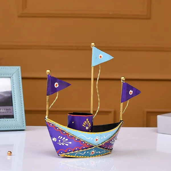 Blue_Metal_Boat_Pen_Stand_Nautical_Inspired_Desk_Organizer_For_Pens_And_Pencils_Decorative_Office_Accessory