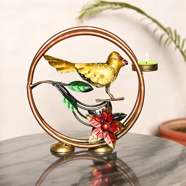 Multicolor_Metal_Round_Bird_Tealight_Candle_Holder_For_Living_Room_Decorative_Showpiece_For_Home_Decor