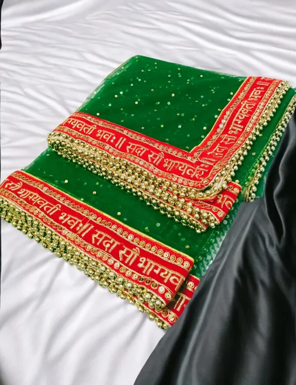Green_Bridal_Stone_Saubhagyavati_Net_Dupatta_For_Women