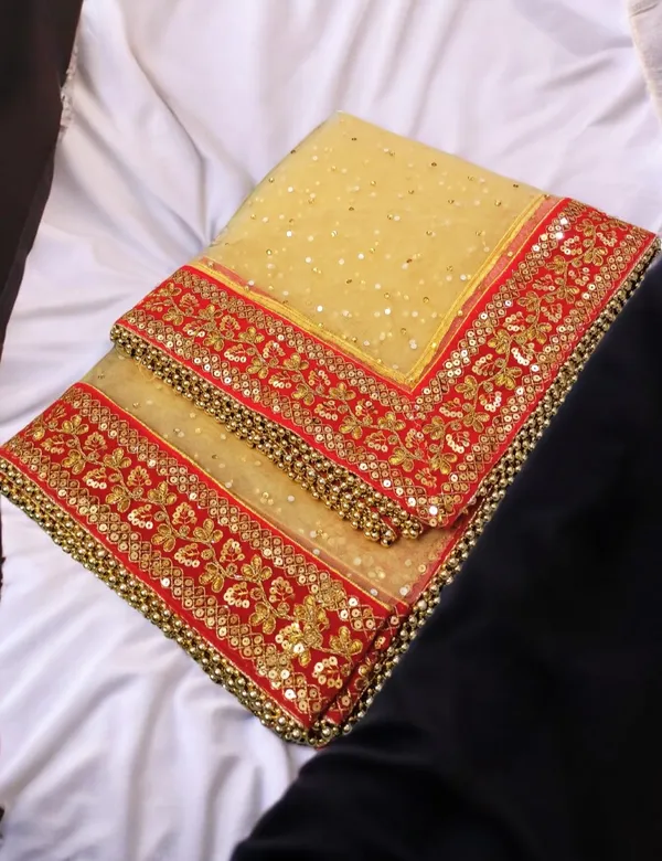 Cream_Heavy_Bridal_Stone_Embroidered_Border_Net_Dupatta_For_Women