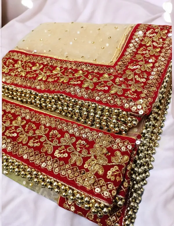 Cream_Heavy_Bridal_Stone_Embroidered_Border_Net_Dupatta_For_Women