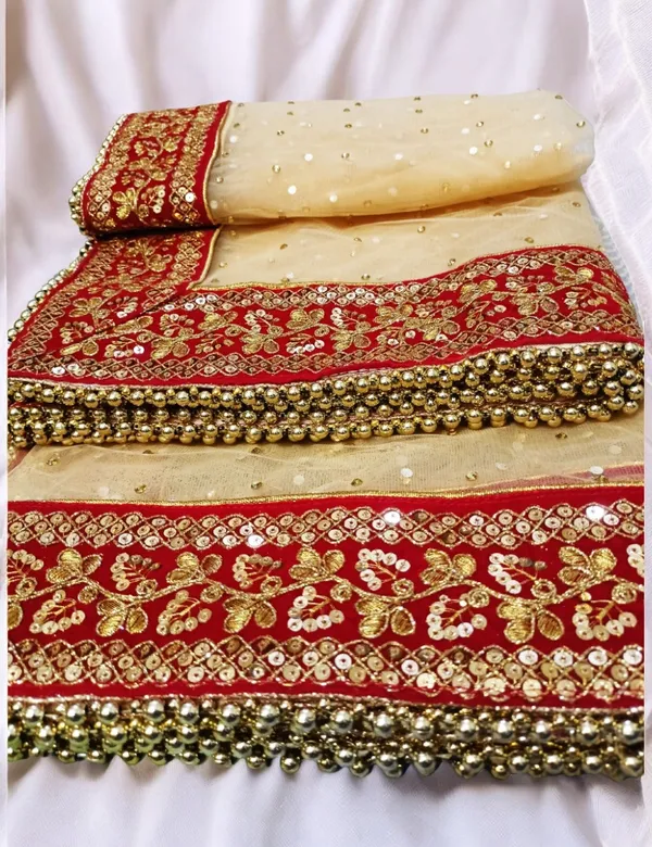Cream_Heavy_Bridal_Stone_Embroidered_Border_Net_Dupatta_For_Women