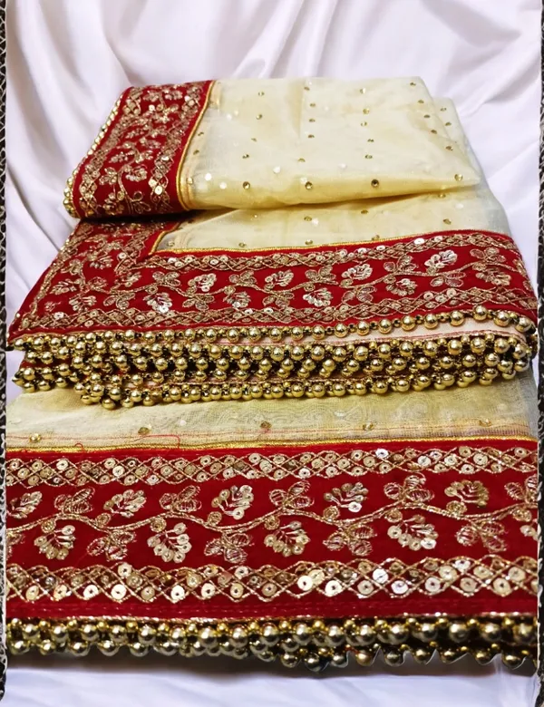 Golden_Heavy_Bridal_Stone_Embroidered_Border_Net_Dupatta_For_Women