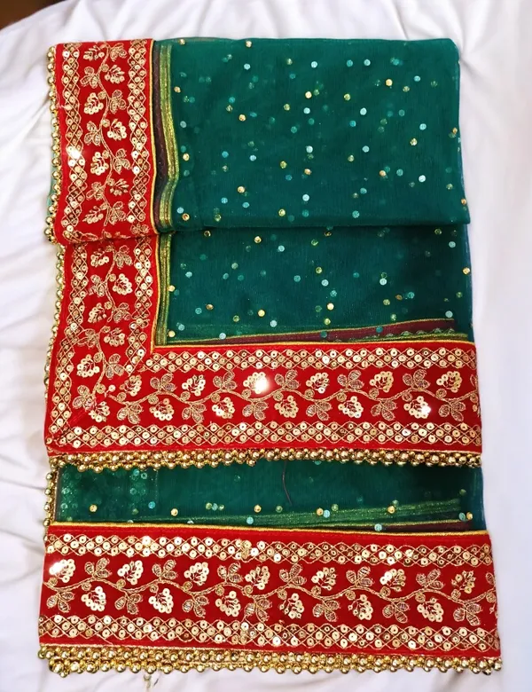 Teal_Heavy_Bridal_Stone_Embroidered_Border_Net_Dupatta_For_Women